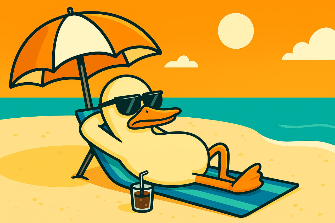 Relaxing Goose on Beach